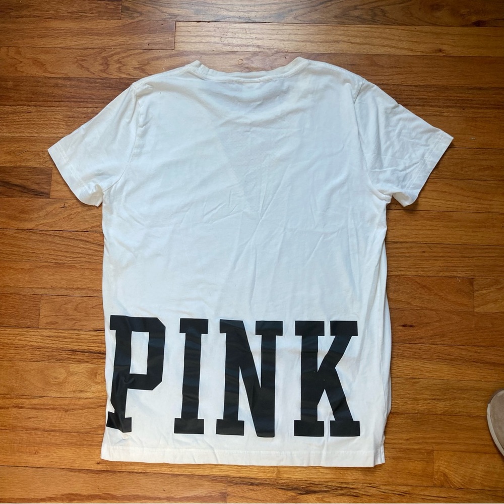 PINK Victoria's Secret Cream V Mesh T-Shirt Medium